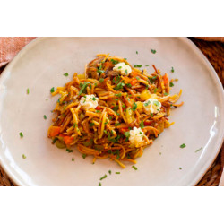 Fideuá de carne y verduras