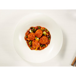 Albóndigas con setas y arroz