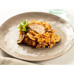 Arroz meloso de boletus y secreto