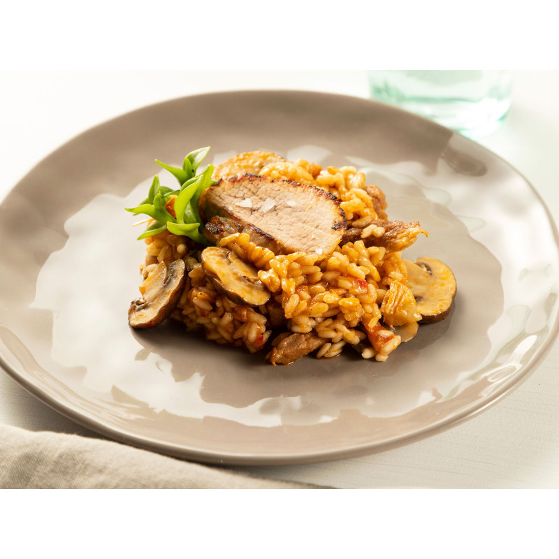 Arroz meloso de boletus y secreto